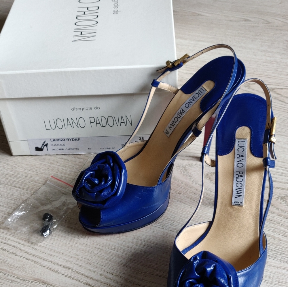 Luciano Padovan (Italy) Blue High Heel Sandals 🇮🇹 - Picture 3 of 15